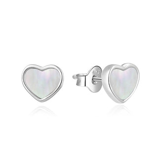 Agato Delicate silver Orecchini Hearts with mother-of-pearl AGT-E215P