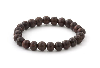 Agato Bracciale Con Perline In Palissandro Mink02 - Lunghezza: 19 Cm