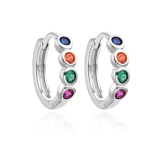 Agato Beautiful silver Orecchini circles with zircons AGT-E248KC