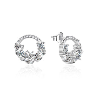 Agato Luxury Drop Earrings Circles with Zirconia Agt-E200Pw 