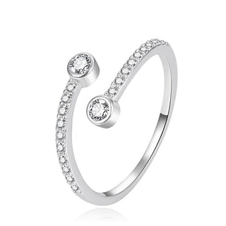 Agato Delicate open silver Anello with zircons AGT-R62W - Circuit: 57 mm