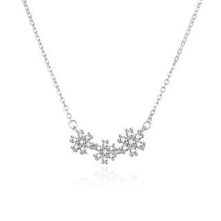 Agato Delikat silverhalsband med blommor AGS1570/47