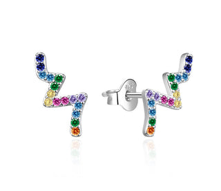 Agato Orecchini Lunghi In Argento Con Zirconi Colorati Agt-E188Pc