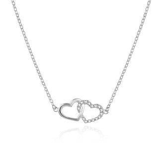Agato Härligt silverhalsband med hjärtan AGS1499/47