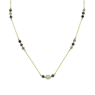 Agato Aventurine and Emerald Cord Necklace HE09K3RG-LG
