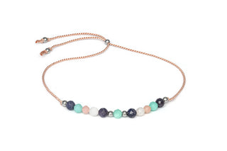 Agato Amazonite Angelite צמיד ספיר ואבן מונסטון כבל HE36R3S-LP
