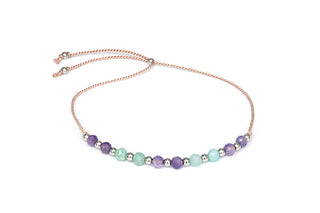 Agato Amazonite Amethyst Rope צמיד HE25R3S-LP