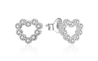 Agato Orecchini A Forma Di Cuore In Argento Scintillante Agt-E206Pw