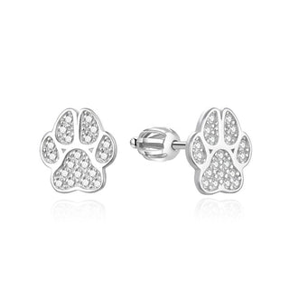 Agato Paw Silver Earrings AGUP3548S