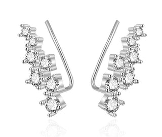 Agato Pendientes largos de plata con circonitas AGT-E049VW
