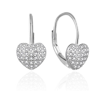 Agato Silver dangle Orecchini Hearts with zircons AGT-E195LW