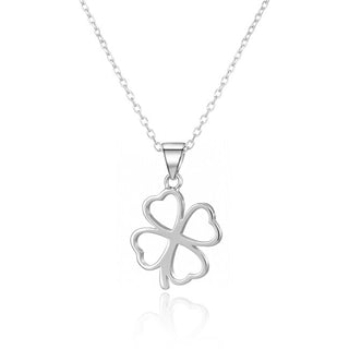 Agato Four Leaf Clover Silver Necklace AGS1605/47 (Chain, Pendant)
