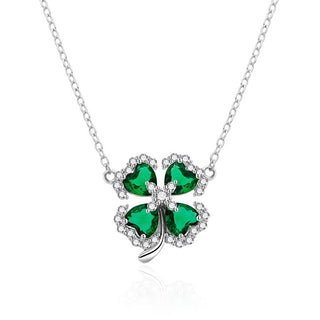 Agato AGT-N021WGR Four Leaf Clover Silver Necklace