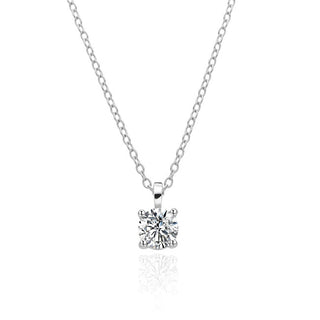 Agato AGT-N023W Clear Zircon Silver Necklace (Chain, Pendant)