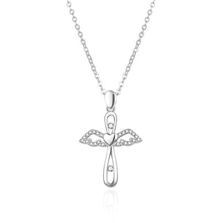 Agato Silver Necklace with Angel Pendant AGT-N017W (Chain, Pendant)