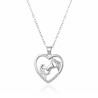 Agato Silver Necklace with Pendant Horse AGT-N016W (Chain, Pendant)