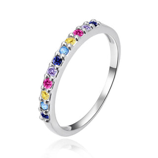 Agato Silver Anello with colored zircons AGT-R46C - Circuit: 58 mm