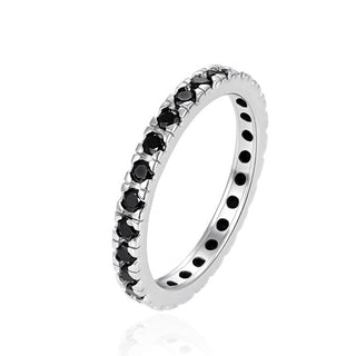 Agato Bague en argent avec zircone noire AGT-R16BK 54 mm