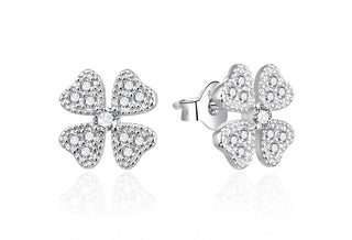 Agato Glittering silver Orecchini Four-leaf clover AGT-E198PW