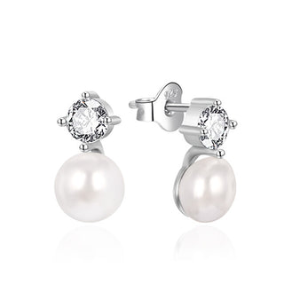 Agato Stunning Silver Earrings with Freshwater Pearl Agt-E220Pw-P 