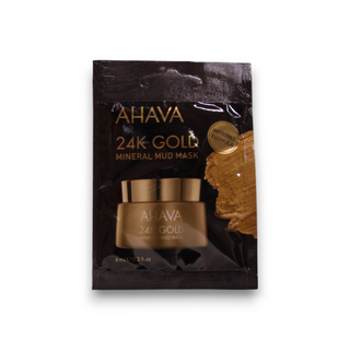 Ahava Maschera di fango monouso in oro minerale 24K, idratante, per il viso, 6 ml