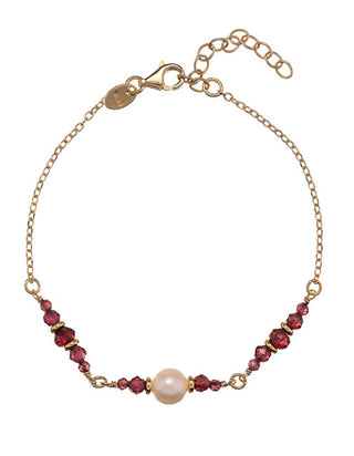 Alisia Bracciale Da Donna Placcato Oro Con Perle Autentiche E Granati Al5180.01.029