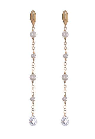 Alisia Orecchini Lunghi Placcati Oro Con Perle Artificiali E Zirconi Al4924.01.000