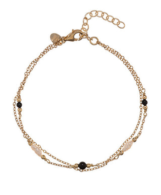 Alisia Double Gold-Plated Bracelet With Real Pearls And Agate Al5254.01.000 