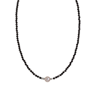 Alisia Black spinel bead Collana with real pearl AL4107.02.060