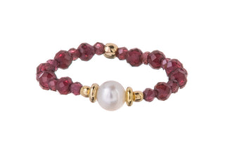 Alisia Bellissimo Anello Con Perle Autentiche E Granato Al5185.01.029.D - Circuito: 53 Mm