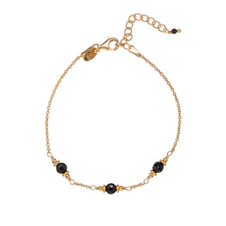 Alisia Gold plated Bracciale with black spinel beads AL4899-Oro-Spinello