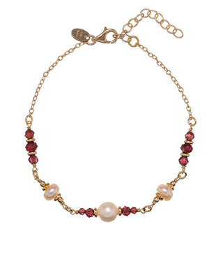 Alisia Splendido Bracciale Placcato Oro Con Perle E Granati Autentici Al5182.01.029