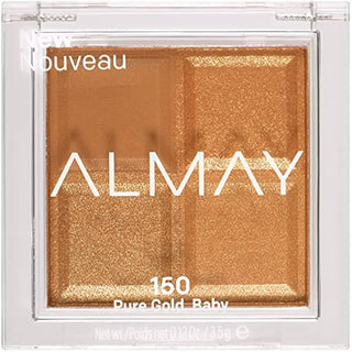 Almay Shadow Quad, palette di ombretti, 150, Pure Gold, 4 tonalità, 3,5 g