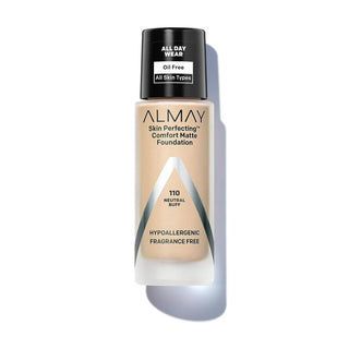 Almay Skin Perfecting Comfort, Matte, Fondotinta liquido, 110, Neutral Buff, SPF 15, 30 ml