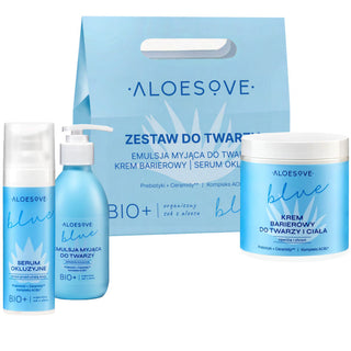 Aloesove Blue Set - emulsione detergente 190ml + siero 30ml + crema 250ml