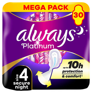 Always Platinum Ultra Secure Night Mega sanitary pads 30 pcs