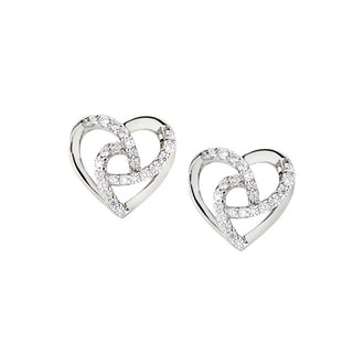 Amen Orecchini originali in argento con zirconi Love EHHBBZ