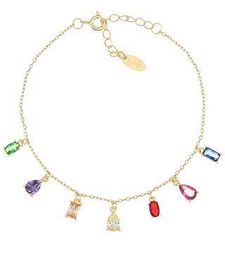 Amen Bracciale Placcato Oro Con Zirconi Colorati Elegance Brragmz1