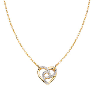 Amen Romantic Gold Plated Love Heart Collana CLHHGBZ