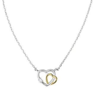 Amen Silver bicolor Collana Heart of Love CLHBHGBZ