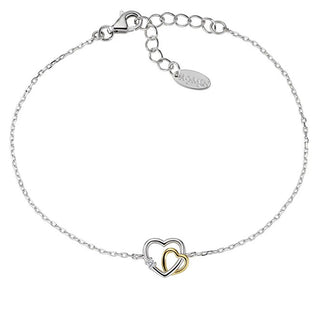 Amen Silver bicolor Bracciale Heart Love BRHBHGBZ