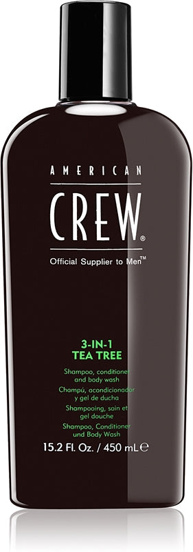 American crew Shampoo, balsamo e bagnoschiuma - Shampoo con tea tree 3in1 - 450 ml