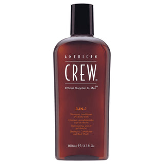 American Crew, Classico, Vegano, Shampoo per Capelli, Balsamo e Gel Doccia 3-in-1 Idratante 100 ml