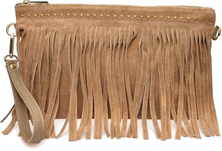 Anna Luchini Borsa A Mano In Pelle tinta fango Da Donna