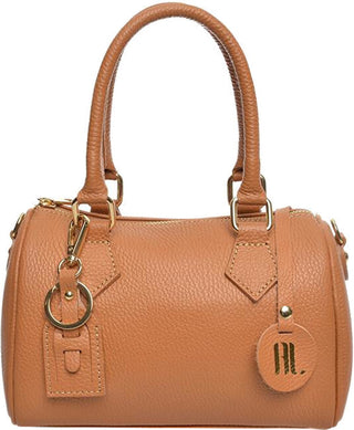 Anna Luchini Bolso de mano de piel para mujer color coñac 