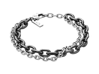 Armani exchange Double steel Bracciale da uomo AXG0161060