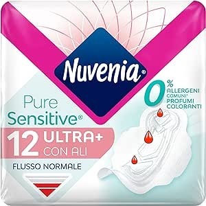 Nuvenia Assorbente Pure Sensitive Ultra Con Ali Confezione Da 12 Pezzi