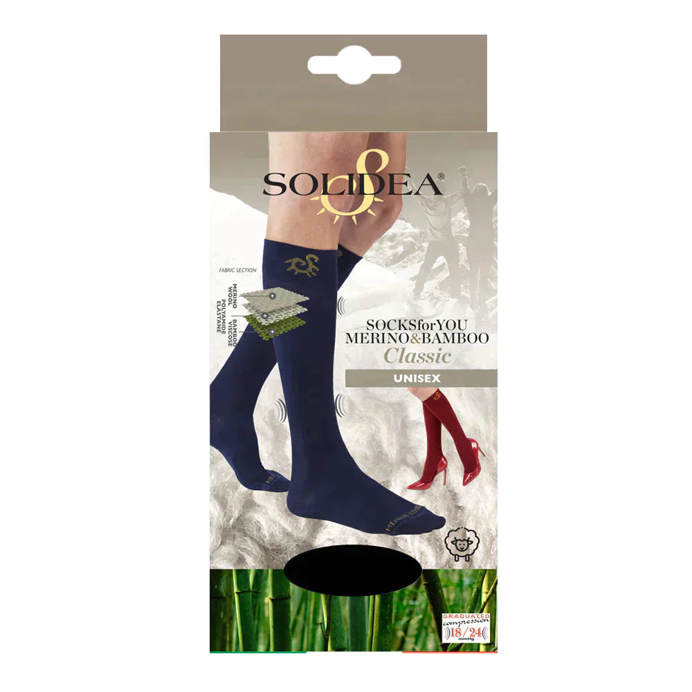 Solidea Socks For You 메리노 뱀부 클래식 무릎 높이 18 24 mmHg 올리브 5XXL