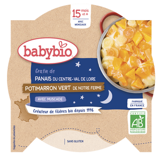 Babybio Piatto Cena - 15 mesi e più - Pasta, Zucca Verde - BIO 260 g