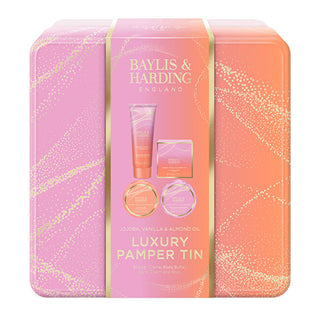 Baylis & Harding Coffret cadeau de soin du corps à l’huile de jojoba, vanille et amandes, 4 pièces 